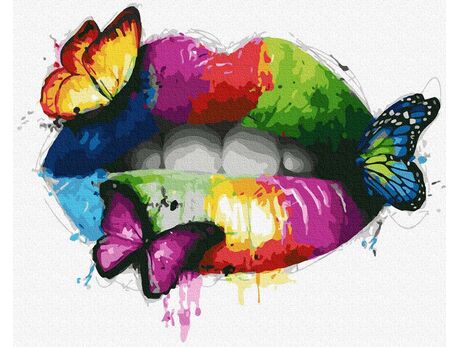 Colorful lips paint by numbers