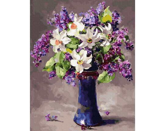 Lilac and lilies paint by numbers