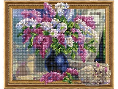 Lilac and the cat diamond painting