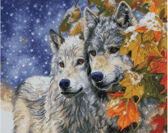 Wolf couple diamond painting
