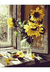 Sunflowers on the window 50x65cm