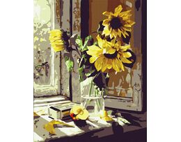 Sunflowers on the window 50x65cm