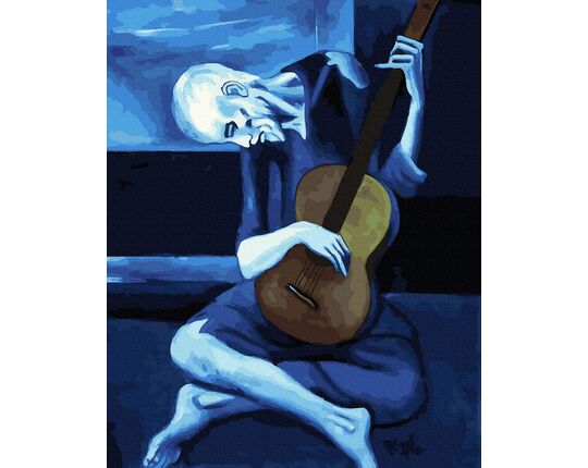The Old Guitarist (Pablo Picasso) paint by numbers