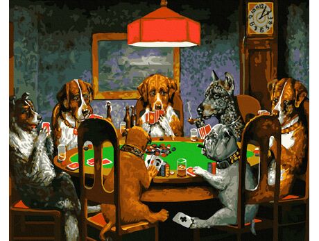 Dogs Playing Poker paint by numbers