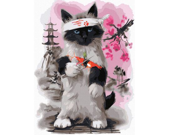 Sushi Cat paint by numbers