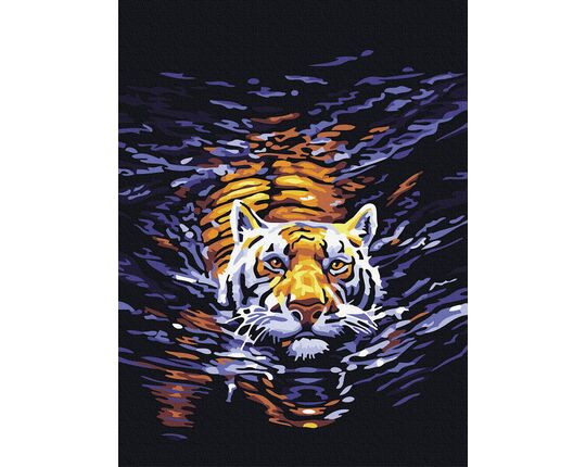 Floating Tiger paint by numbers