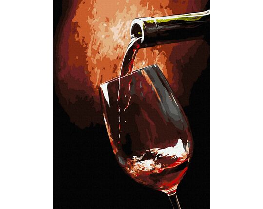 Glass of wine paint by numbers