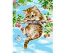 Kitten on a cherry branch paint by numbers