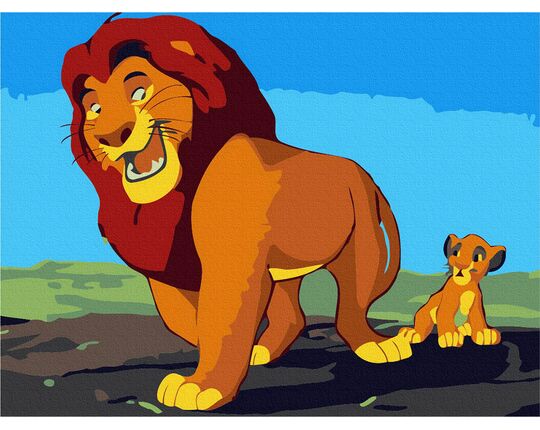 Mufasa and Simba paint by numbers
