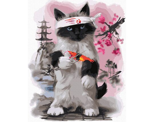 Sushi Cat paint by numbers