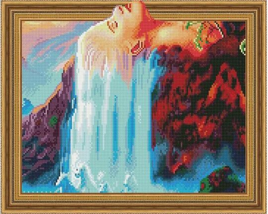 Woman waterfall diamond painting