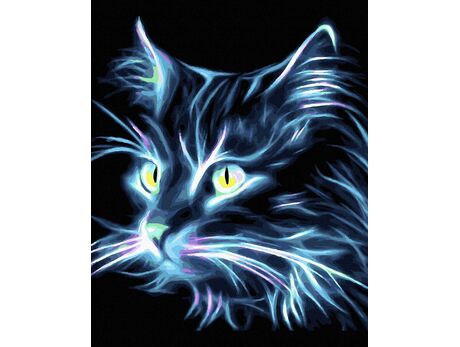 Neon Cat paint by numbers