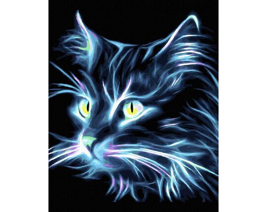 Neon Cat paint by numbers