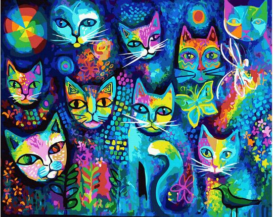 Cat Gang paint by numbers