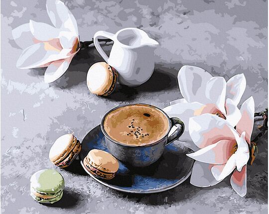 Coffee macaroons paint by numbers