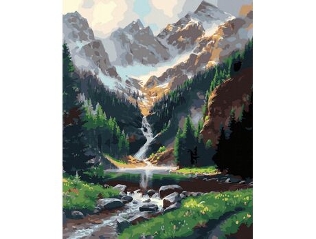 Mountain stream paint by numbers
