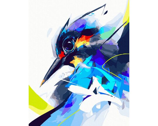 An abstract bird paint by numbers