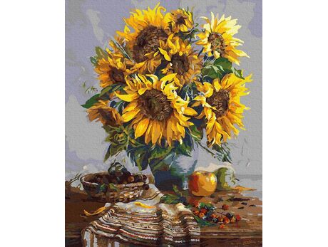 A bouquet of sunflowers paint by numbers