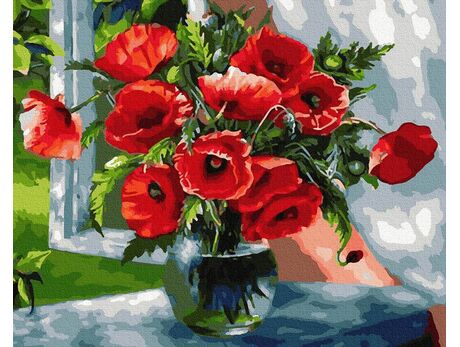 Bouquet of scarlet poppies 50x65cm paint by numbers