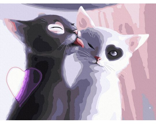 Caring cats paint by numbers