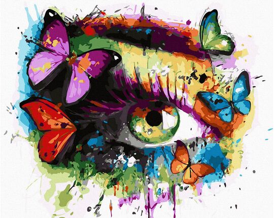 Colorful butterflies paint by numbers