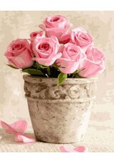 Roses in a clay pot