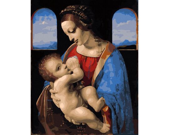 Madonna Litta - Giovanni Antonio Boltraffio and Leonardo da Vinci paint by numbers