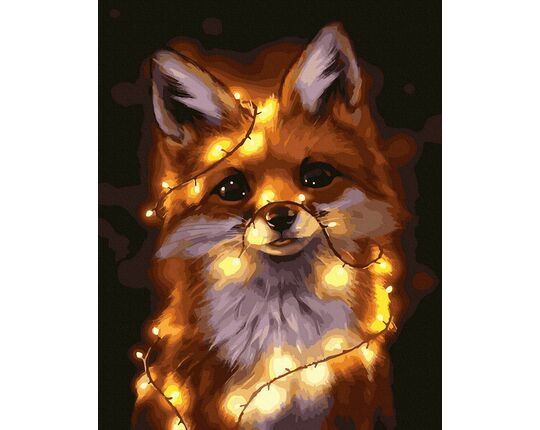 A cute little fox paint by numbers