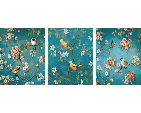 Birds singing 50x120cm paint by numbers