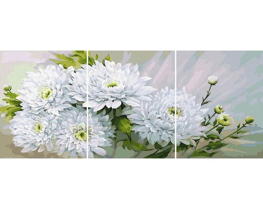 White Peonies 50x120cm paint by numbers