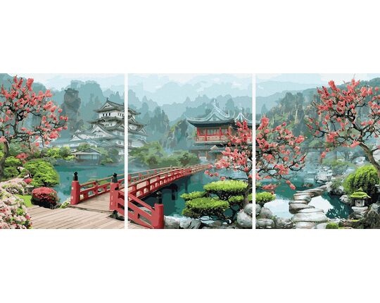 Misty Japanese Garden 50x120cm paint by numbers