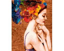 Flowers in the hair 40x50 cm