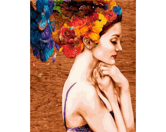 Flowers in the hair 40x50 cm paint by numbers