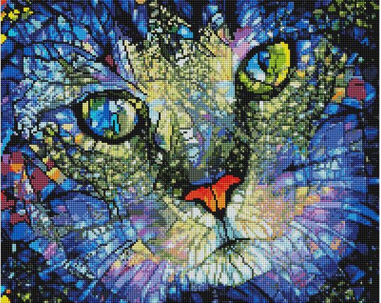 Stained glass Cat diamond painting