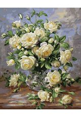 A bouquet of white roses 40cm*50cm (no frame)