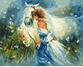 Beautiful girl with a horse 40cm*50cm (no frame) paint by numbers