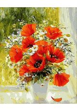 Poppies and daisies 40cm*50cm (no frame)