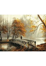 A bridge in an autumn park 40cm*50cm (no frame)