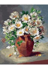 White flowers in a jug 40cm*50cm (no frame)