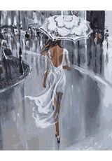 In a white dress in the rain 40cm*50cm (no frame)