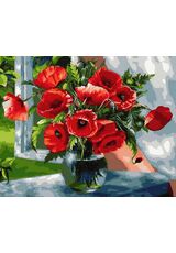 Bouquet of scarlet poppies 40cm*50cm (no frame)