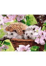 Hedgehogs in a basket 40cm*50cm (no frame)