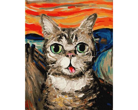 Scream - Cat version 40cm*50cm (no frame) paint by numbers