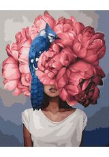 Charming Woman Flower Head 40cm*50cm (no frame)