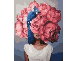 Charming Woman Flower Head 40cm*50cm (no frame)