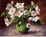 White flowers in a green jug 40cm*50cm (no frame) paint by numbers