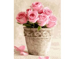 Roses in a clay pot 40cm*50cm (no frame)