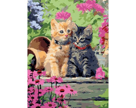 Kittens in a Sweet Embrace 30x40 cm paint by numbers