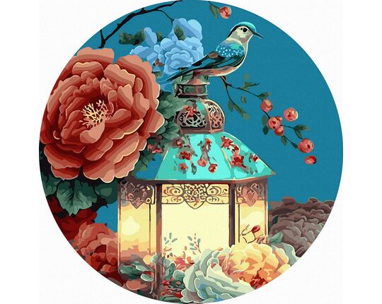 Light Oasis 40x40 cm on a round frame paint by numbers