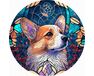 Royal Corgi 40x40 cm on a round frame paint by numbers